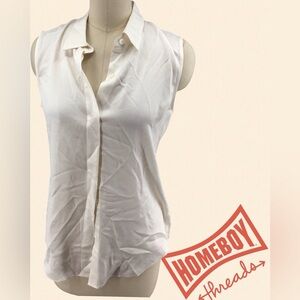 Women's White Sleeveless Top